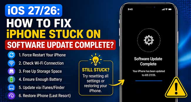 fix iPhone stuck on software update complete