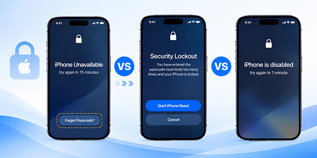 iphone unavailable vs security lockout vs iphone disabled