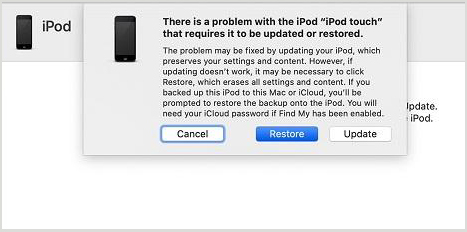 itunes restore ipod
