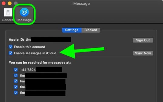 mac enable messages in icloud