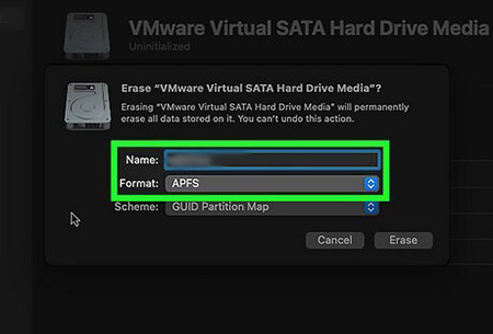 mac erase select apfs