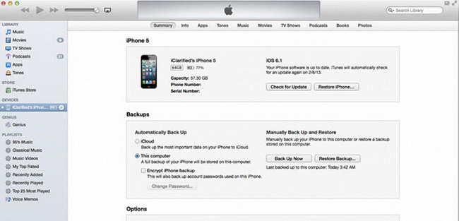 backup iphone to itunes on mac