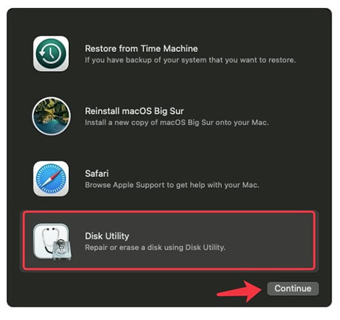 mac recovery mode disk utility