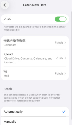 adjust fetch new data settings