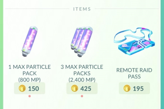 max particles on pokemon go shop