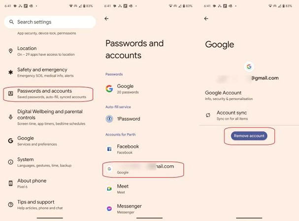 motorola remove google account