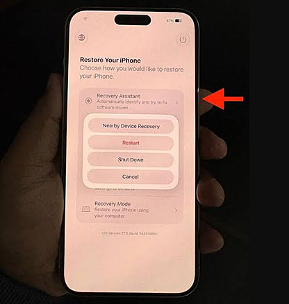 new restore your iphone options