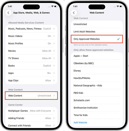 only approved website