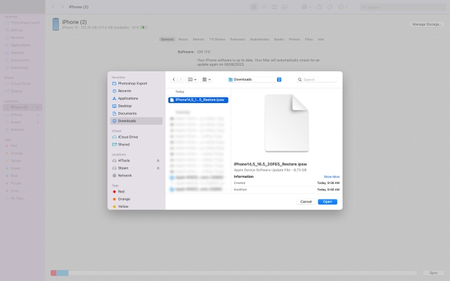 open ipsw file mac