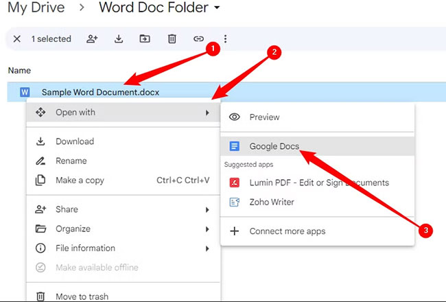 open word with google docs