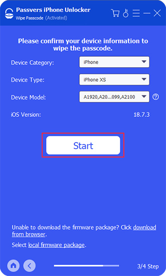 passvers iphone unlocker download firmware package