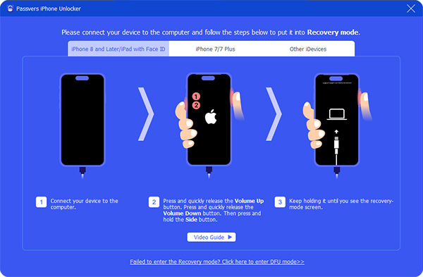 passvers iphone unlocker put iphone into recovery mode