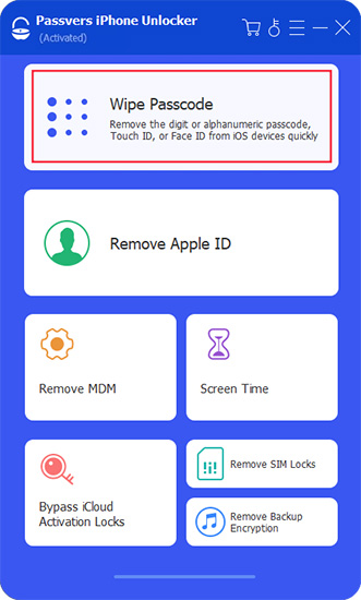 passvers iphone unlocker wipe passcode