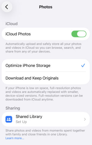 optimize iphone storage