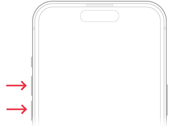 press volume button on iphone
