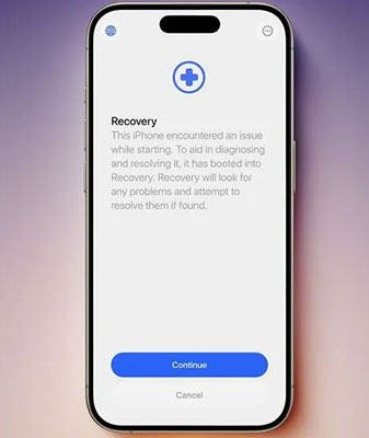 recovery assistant screen