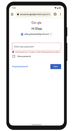 recovery google account password
