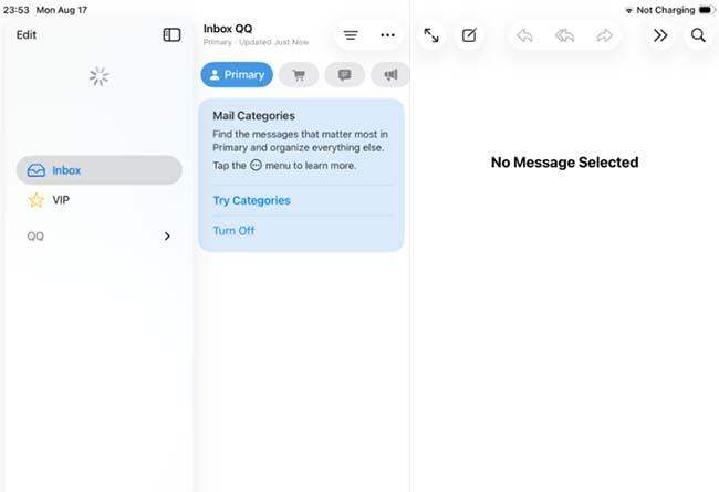 refresh ipad mail inbox