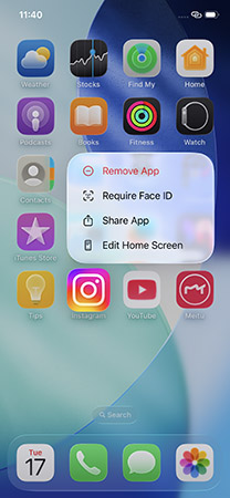 delete app on iphone