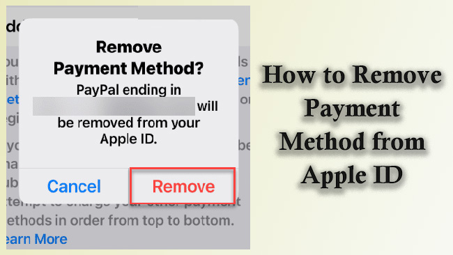 remove payment method from apple id