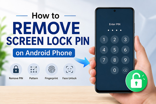 remove scree lock pin on android