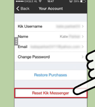 reset kik messenger