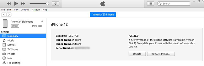 restore iphone itunes synced