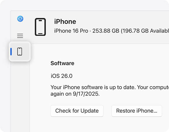restore iphone via apple devices