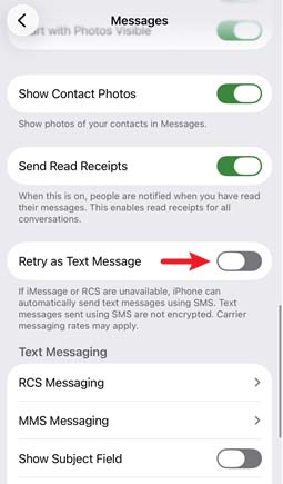 retry as text message