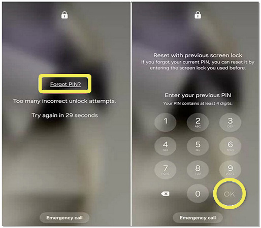 samsung use previous password