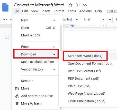 save as microsoft word