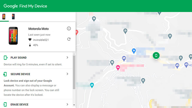 secure device google find my