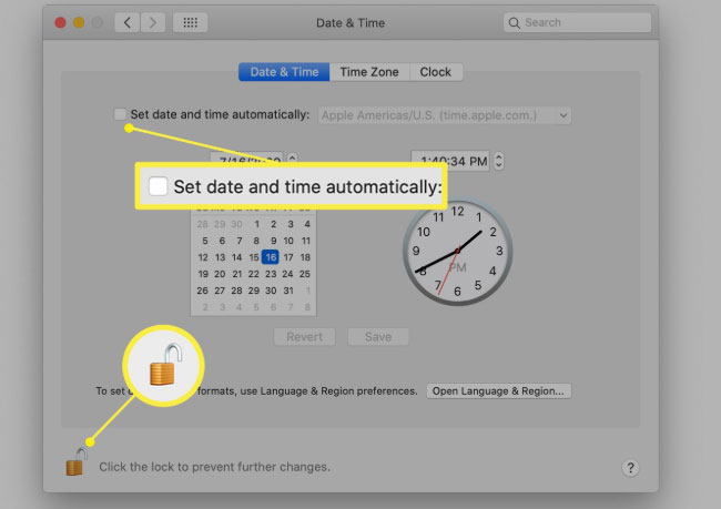 set date and time automatically