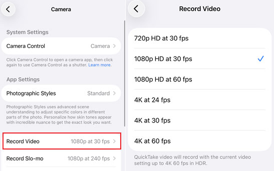 set frame rate