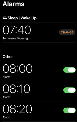 set multiple alarms