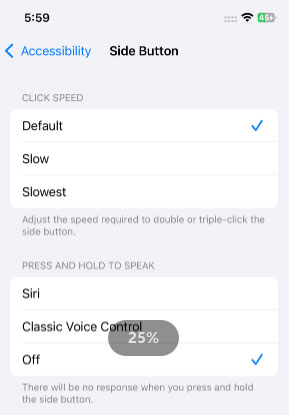 adjust the click speed of side button