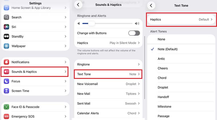 set text tone