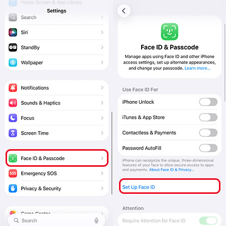 set up face id