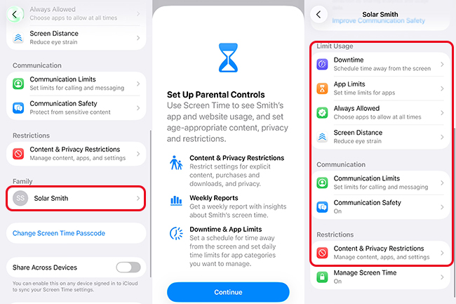 set up parent control