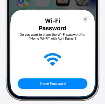 share wifi password