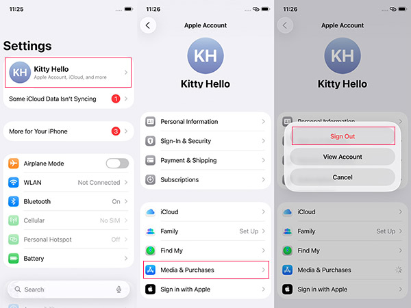 sign out media and purchase