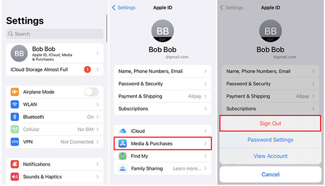 sign out media purchase