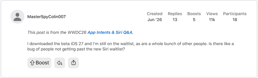 siri ai stuck on waitlist apple forum