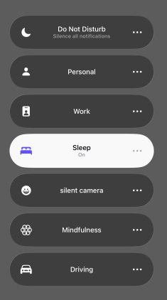 sleep mode control center