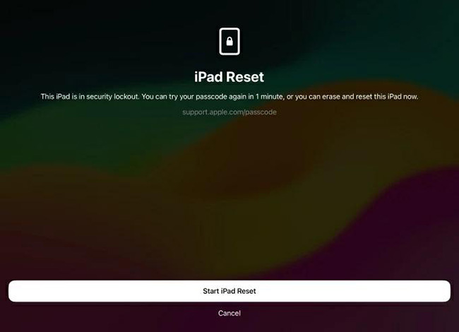 start ipad reset