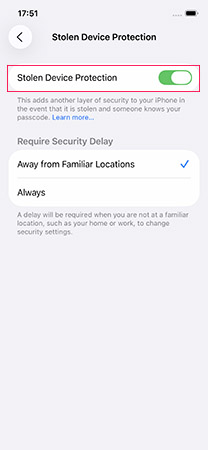 stolen device protection