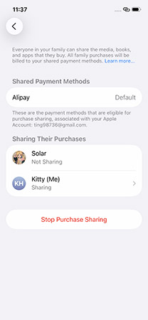stop purchase sharing