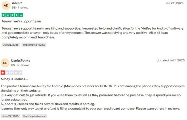tenorshare 4ukey trustpilot review