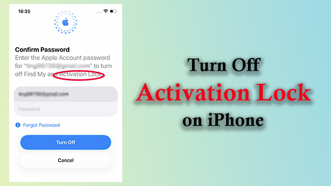 turn off activation lock on iphone