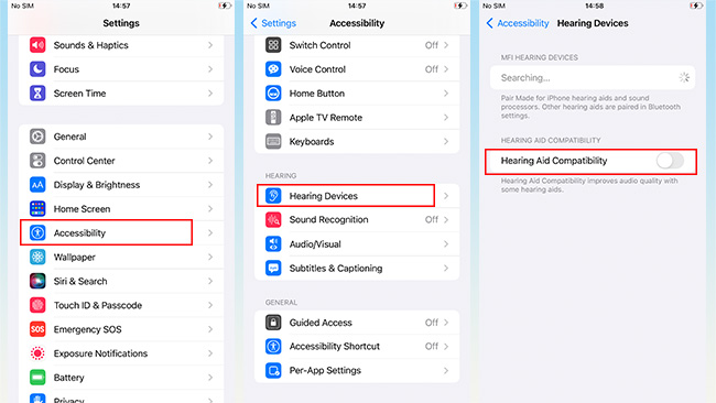 turn off hearing aid mode on iphone